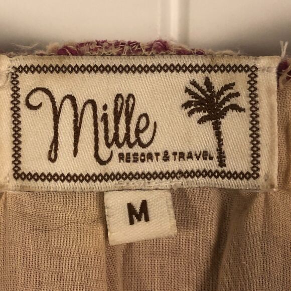 Mille Anthropologie Dress 100% Cotton Medium Gingham Tiered Boho Cottage Prairie - Picture 13 of 14